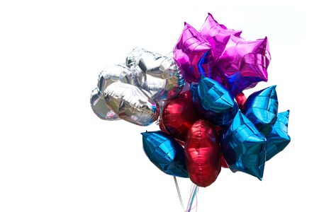 colorful balloon decoration in the party, isolated on white backgroundの写真素材