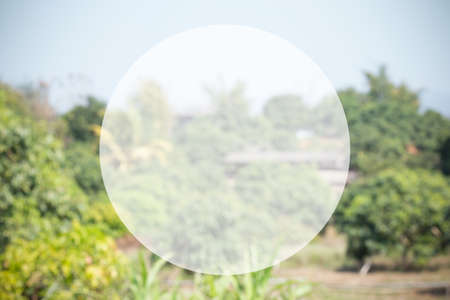 nature background with circle of blank text boxの写真素材