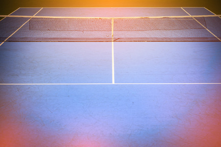 blue and green tennis court sport background, image used vintage filterの写真素材