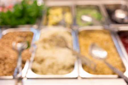 food in restaurant, blur background defocused imageの写真素材