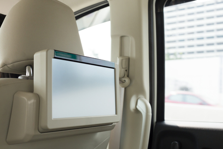 small tv led portable interior in carの写真素材