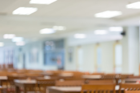 white room building decorated with chair and table, abstract blurred backgroundの写真素材
