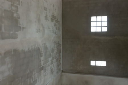 cement concrete wall in residential building constructionの写真素材