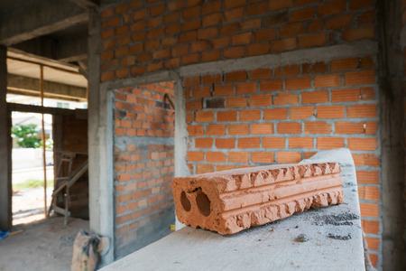 brick block material used for industry in residential building construction site