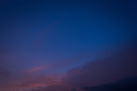 twilight sky background, blue sunset sky with cloudの写真素材