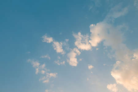 blue sky with clouds colorful vintage backgroundの写真素材