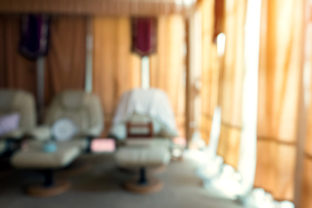blur background, interior of massage room with sofa bedの写真素材