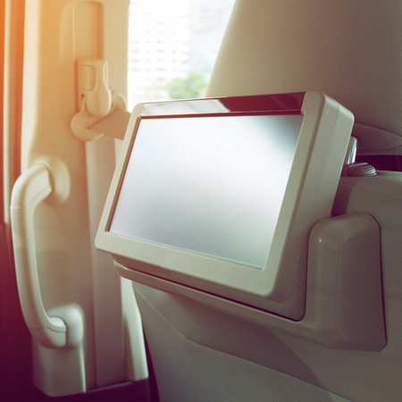 small tv led audio interior in carの写真素材