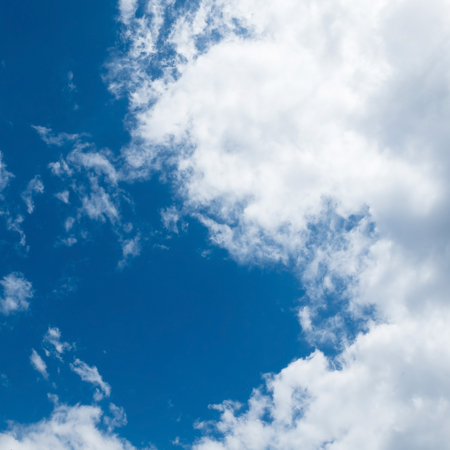 white clouds and blue sky for weather backgroundの写真素材