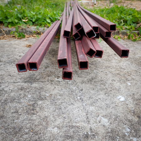 steel rod bar for building construction siteの写真素材