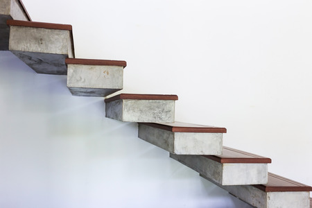 staircase on white mortar wall, design of modern homeの写真素材