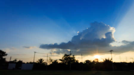 image blur background, beautiful sun light on clear blue sky