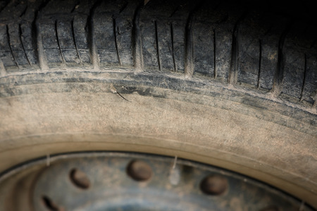 old black tires of car wheelの写真素材