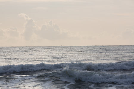 beautiful sea with clear sky and with cloud horizon background