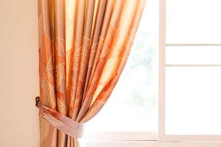 curtain drapery interior home decoration on windowの写真素材