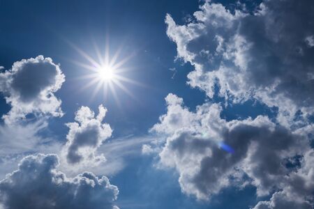 sun light on dramatic moody sky with cloud