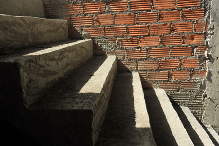 staircase cement concrete structure in residential house building of construction industryの写真素材