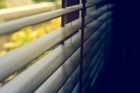 window black wood slats blind interior decoration modern style, image used vintage filter effectの写真素材