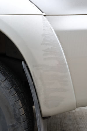 vehicle car scratch damage rough texture from accident on traffic road