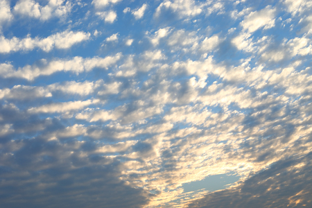 beautiful moving cloud above dramatic blue sunset sky cloudy background