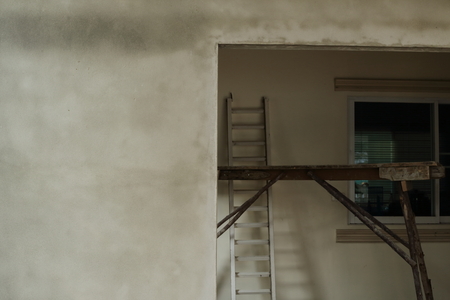 cement concrete wall in construction site industryの写真素材