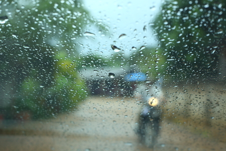 water rain drop on glass windowの写真素材