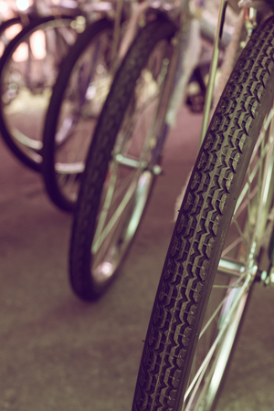 group of bicycle parked on street