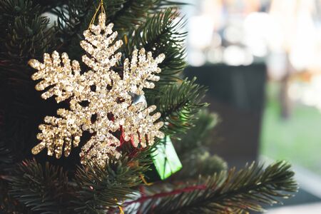 christmas tree decoration in homeの写真素材
