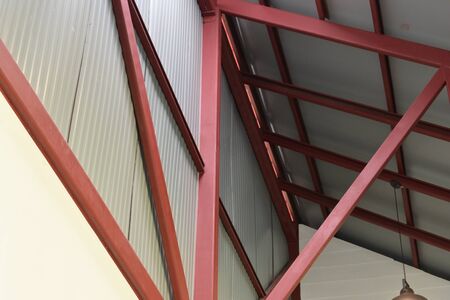 steel beam top of residential buildingの写真素材