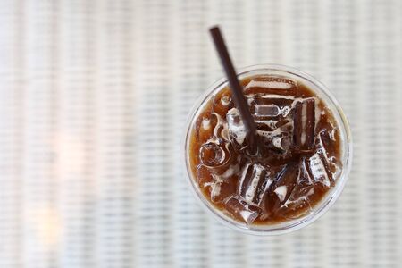 cold iced coffee drink in cafeの写真素材