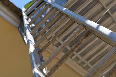 ladder stair climb to roof house