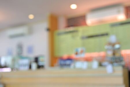 front counter in cafe shop of restaurant, image blur backgroundの写真素材