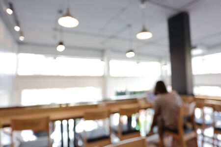 image blur interior in cafe restaurantの写真素材