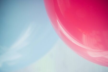 colorful pastel balloon hanging decoration in birthday celebration party backgroundの写真素材