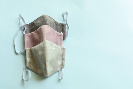 face protective mask handmade from fashion fabric clothの写真素材
