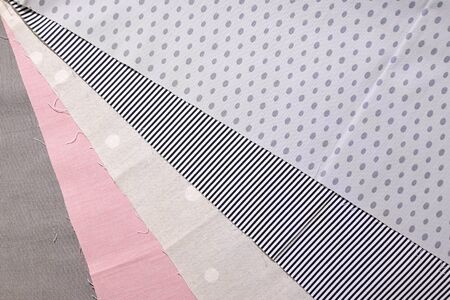 fabric with stripe and dot pattern of textile, abstract cloth texture background