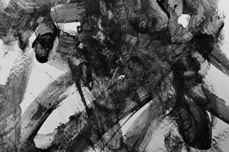abstract black texture messy feeling background, mono tone of watercolor painting on paperの写真素材