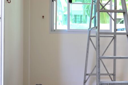 ladder stair in construction houseの写真素材