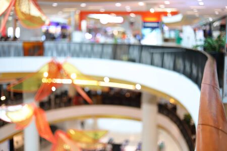 image blur people customer crowd walking in business shopping mall fashion lifestyleの写真素材