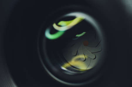 closeup lens of camera, photography industry
