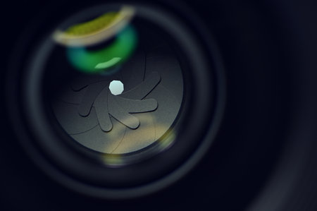 closeup lens of camera, photography industryの写真素材