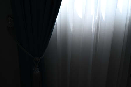 black and white curtain in the roomの写真素材