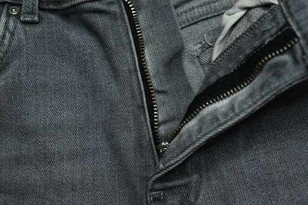 metallic zip on denim jeans