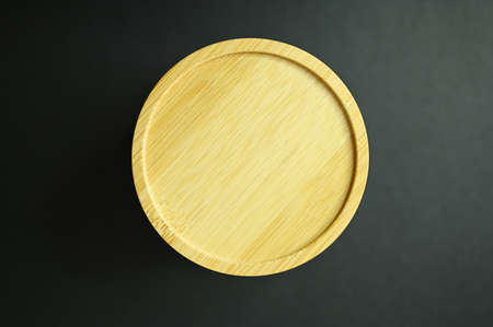 dish wood put on black table