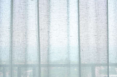 white curtain in room with light nature, interior designの写真素材