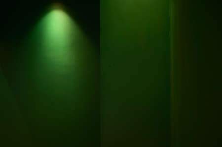 dark green wall and warm electric light, interior designの写真素材