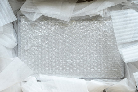 white wrap bubble put in brown box