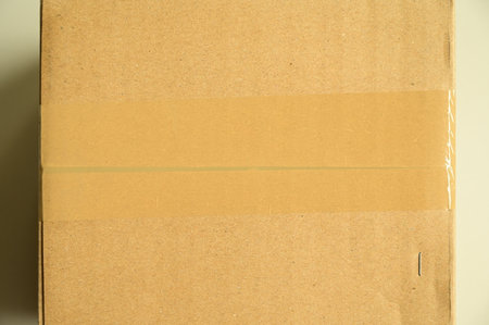 brown box packaging for shipping, paper texturedの写真素材