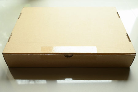 brown box packaging for shipping, paper texturedの写真素材