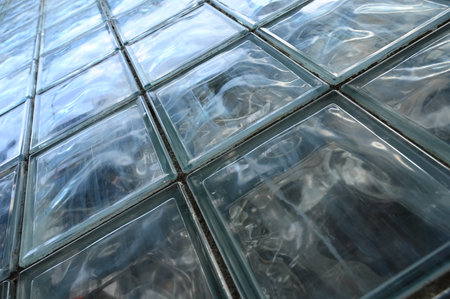 glass block wall background, interior design